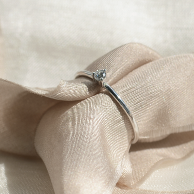 Minimalist engagement ring with diamond NESSA