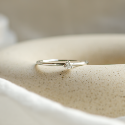 Minimalist engagement ring with diamond NESSA