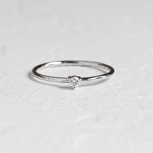 Minimalist engagement ring with diamond NESSA