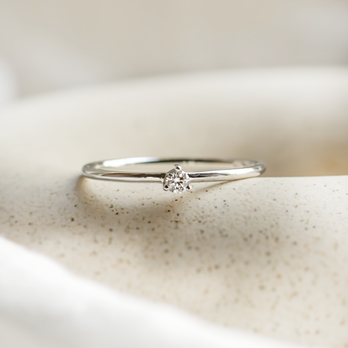Minimalist engagement ring with diamond NESSA