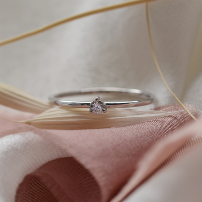 Minimalist engagement ring with diamond NESSA