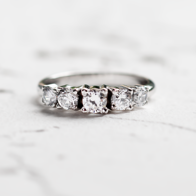 Five stone diamond engagement ring NICOLAS