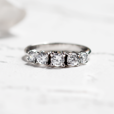Five stone diamond engagement ring NICOLAS