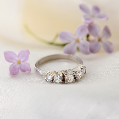 Five stone diamond engagement ring NICOLAS
