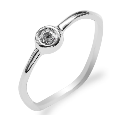 Minimalist curvy engagement ring with diamond NOLLAIG