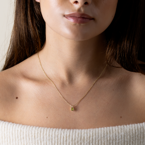 Gold peridot pendant LAOISE