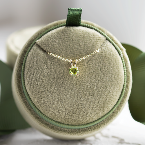 Gold peridot pendant LAOISE