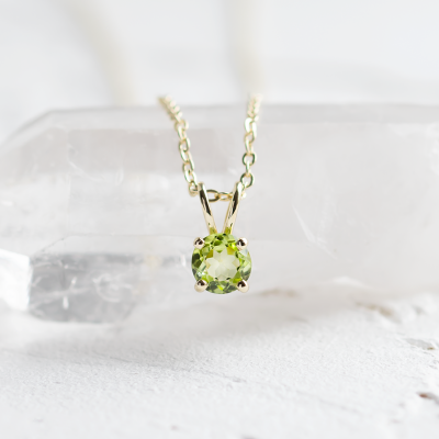 Gold peridot pendant LAOISE