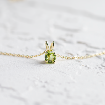 Gold peridot pendant LAOISE