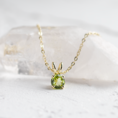 Gold peridot pendant LAOISE