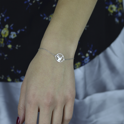 APRIL Silver bracelet with a diamond