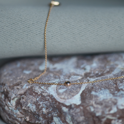 Gold bracelet with a black diamond BALA