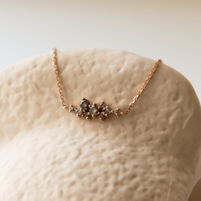 Gold bracelet with diamonds salt and pepper diamonds CLARE