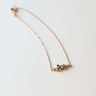 Gold bracelet with diamonds salt and pepper diamonds CLARE