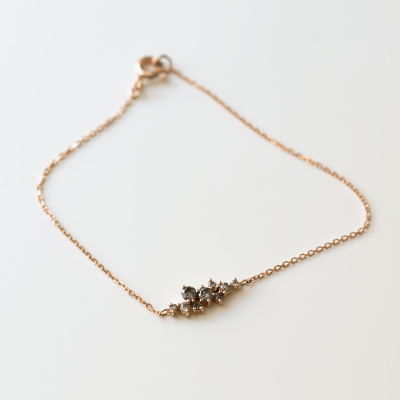 Gold bracelet with diamonds salt and pepper diamonds CLARE