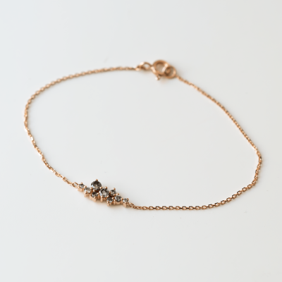 Gold bracelet with diamonds salt and pepper diamonds CLARE