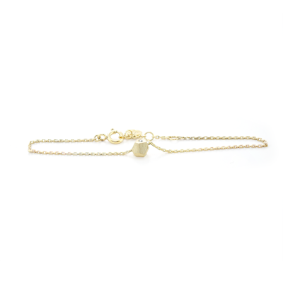 Gold bracelet with a special cube and diamond Gimle