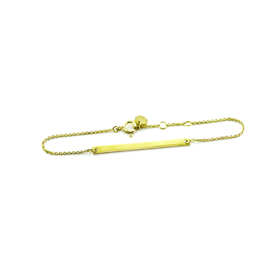 Minimalist gold bracelet with engraving Plofi