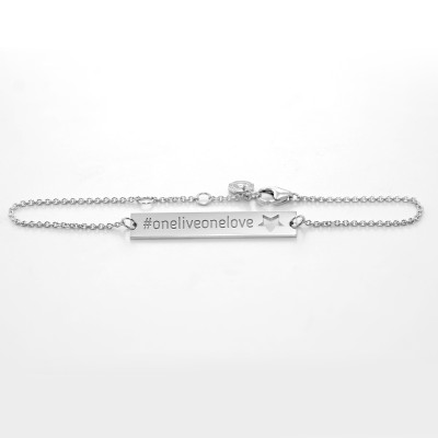 Silver bar bracelet with custom engraving REMA