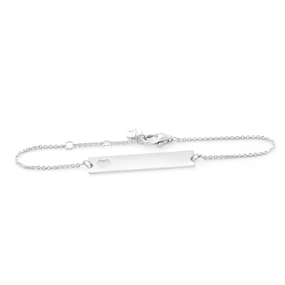 Minimalist silver bracelet with engraving and little heart Renma