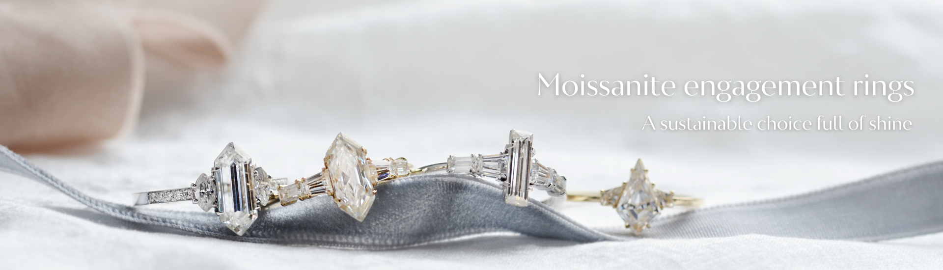 Engagement rings with moissanite