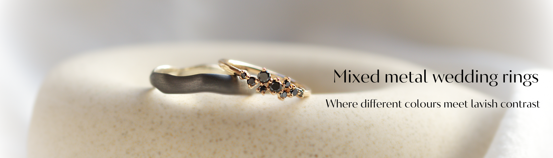 Mixed metal wedding rings