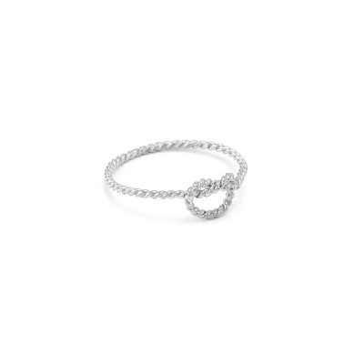 Original Sterling Silver and White Gold Knot ring NODE