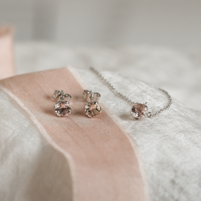 Morganite in gold jewelry collection ANASTASIA