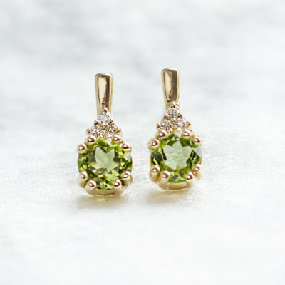 Set of jewellery with peridot and diamonds VERDA