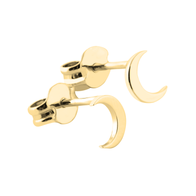 ALVIN authentic crescent gold stud earrings