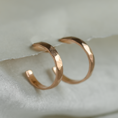 Gold circle earrings with irregural shape BREE 