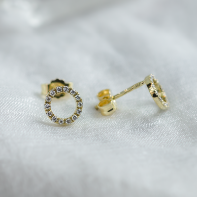 Circle diamond stud earrings CARLEEN