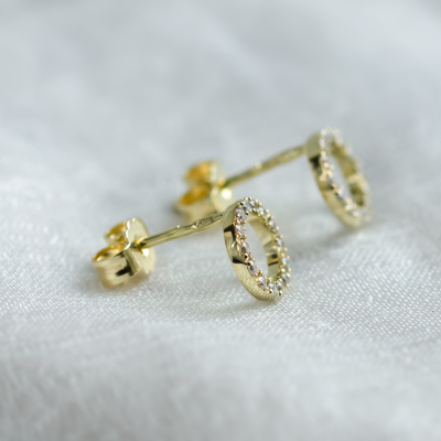 Circle diamond stud earrings CARLEEN