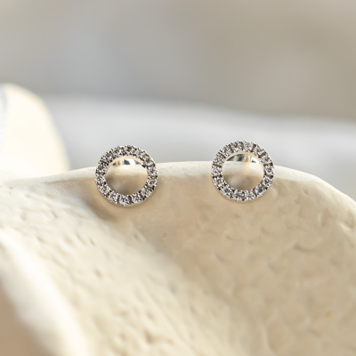 Circle diamond stud earrings CARLEEN