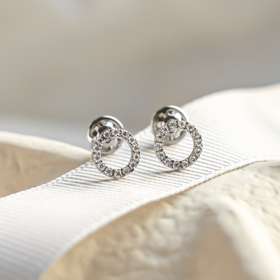 Circle diamond stud earrings CARLEEN