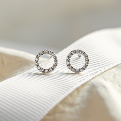 Circle diamond stud earrings CARLEEN