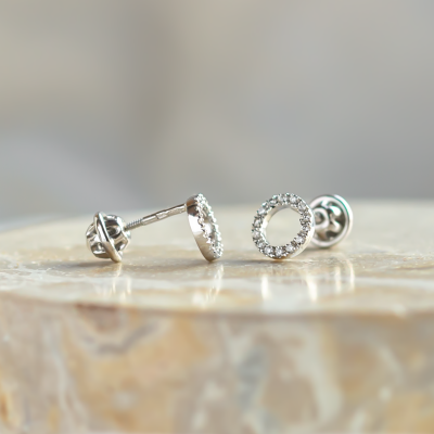 Circle diamond stud earrings CARLEEN