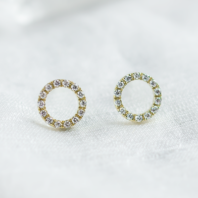 Circle diamond stud earrings CARLEEN