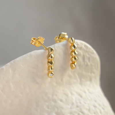 Minimalist gold diamond earrings CHANTAL