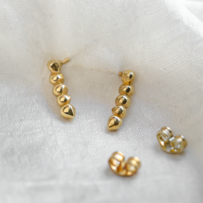 Minimalist gold diamond earrings CHANTAL