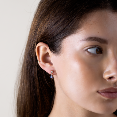 Dangle sapphire diamond earrings CINZIA