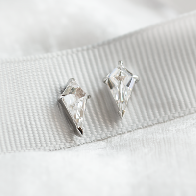 Gold kite moissanite earrings DANE