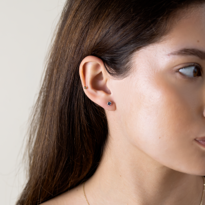 Stud earrings with blue topaz DENIM