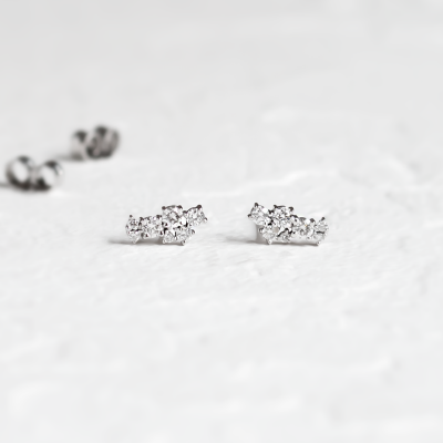 Diamond cluster earrings ELIN