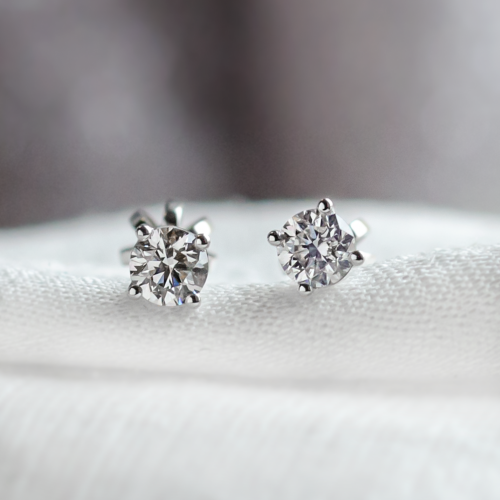 Classic earrings with diamonds ESTELLE