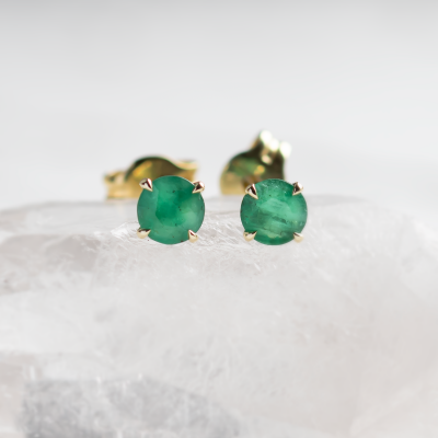 Gold earrings with emeralds FELI