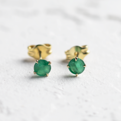 Gold earrings with emeralds FELI