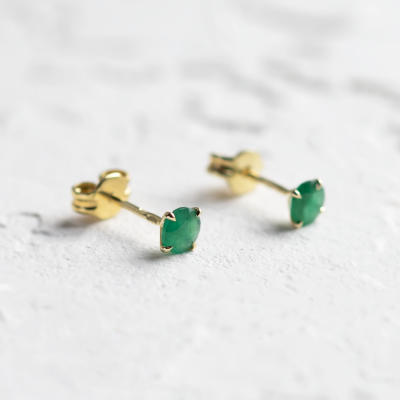 Gold earrings with emeralds FELI