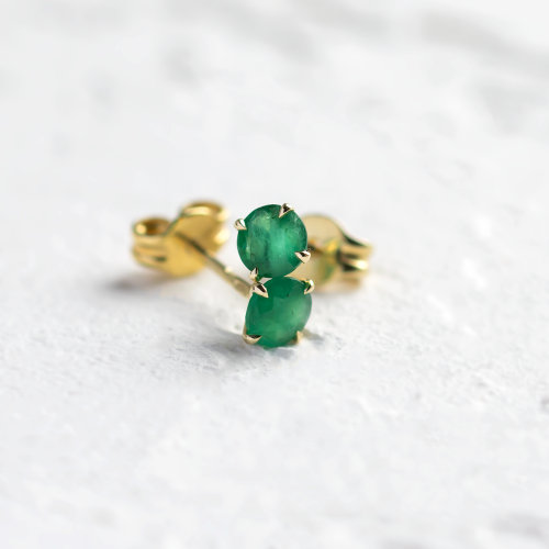 Gold earrings with emeralds FELI