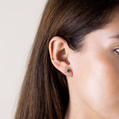 Gold earrings with emeralds FELI